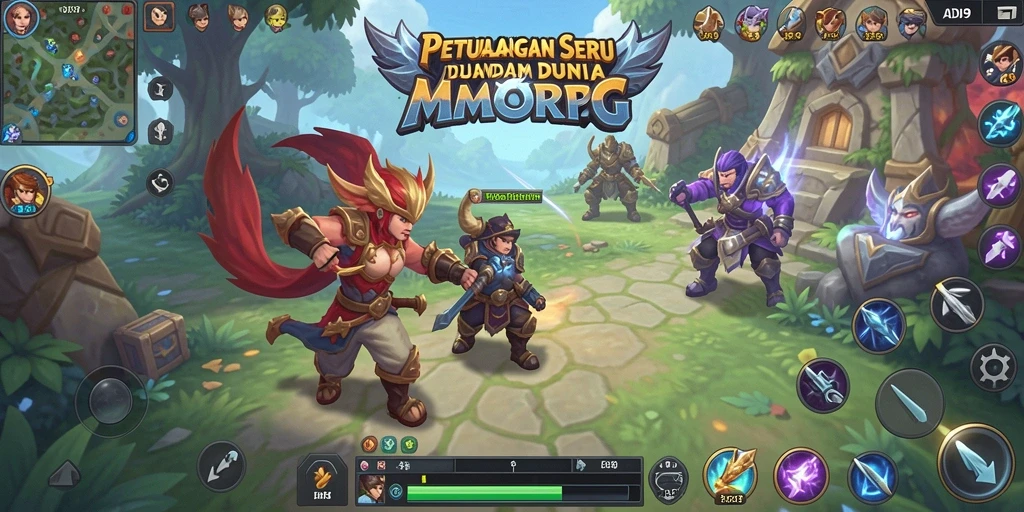 Screenshot gameplay ADI99 yang menunjukkan aksi seru dalam pertempuran MMORPG.