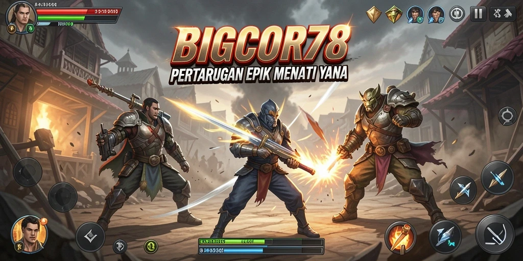 Screenshot menampilkan aksi bertarung mendebarkan di BIGCOR78.