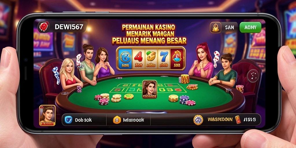 Tampilan gameplay menarik dari DEWI567 dengan suasana kasino yang nyata.