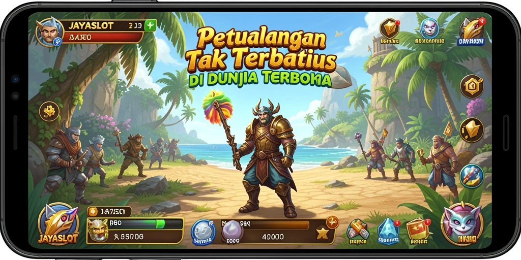 Tampilan gameplay JAYASLOT dengan lingkungan terbuka yang luas dan interaksi mendalam.