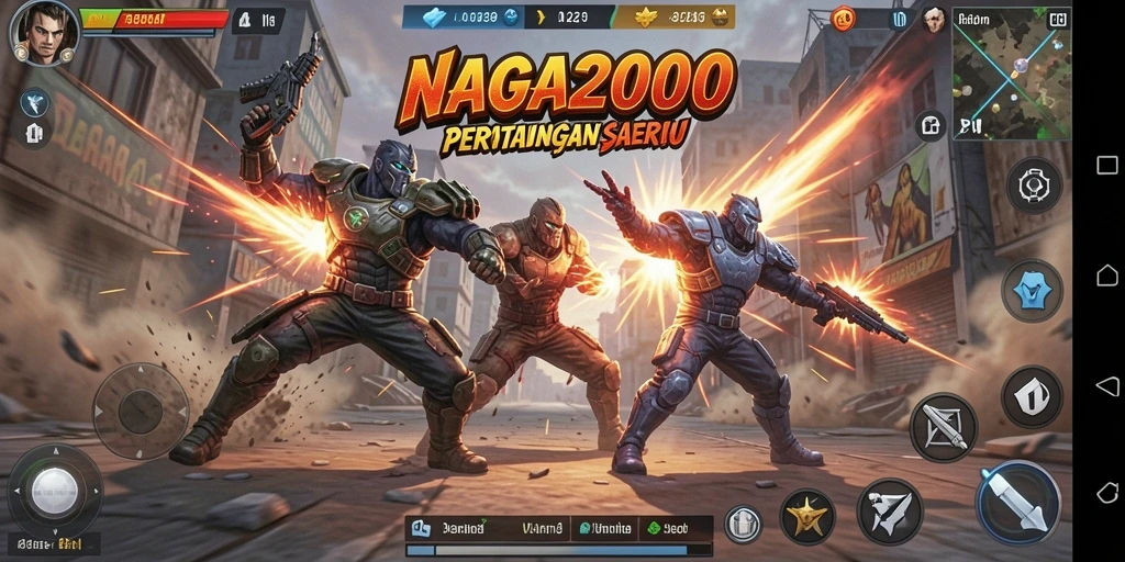 Tampilan seru dari pertempuran NAGA2000 yang intens.